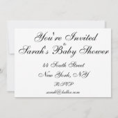 Newborn Feet Black en White Photo Invitation Kaart (Achterkant)