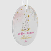 Newborn First Kerstversier Baby Swan Ornament (voorkant)