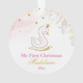 Newborn First Kerstversier Baby Swan Ornament (achterkant)