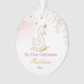 Newborn First Kerstversier Baby Swan Ornament (voorkant)