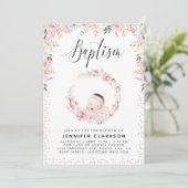 Newborn Floral Baptisme Kaart (Staand voorkant)