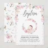 Newborn Floral Baptisme Kaart (Voorkant / Achterkant)