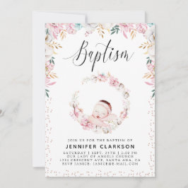 Newborn Floral Baptisme Kaart