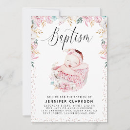 Newborn Floral Baptisme Kaart