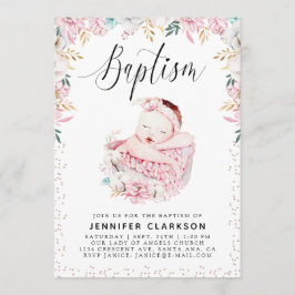 Newborn Floral Baptisme Kaart