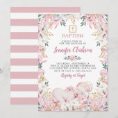 Newborn Floral Baptisme Kaart (Voorkant / Achterkant)