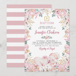 Newborn Floral Baptisme Kaart