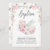 Newborn Floral Baptisme Kaart (Voorkant / Achterkant)