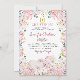 Newborn Floral Christening Kaart