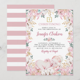 Newborn Floral Christening Kaart