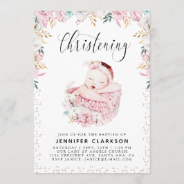 Newborn Floral Christening Kaart