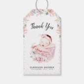 Newborn Floral Hartelijk dank Cadeaulabel (Voorkant)