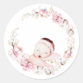 Newborn Floral Ronde Sticker