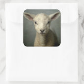 Newborn Lamb Vierkante Sticker (Tas)