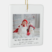Newborn Photo Birth Christmas Birth Announcement Keramisch Ornament (Rechts)