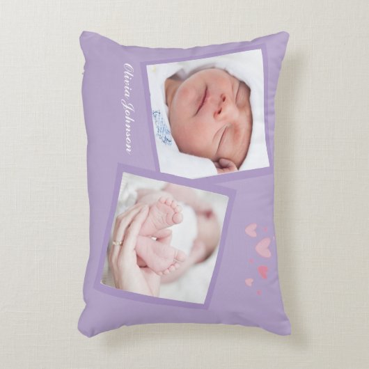 Newborn Photo Collage Throw Pillow Accent Kussen (Voorkant(Verticaal))