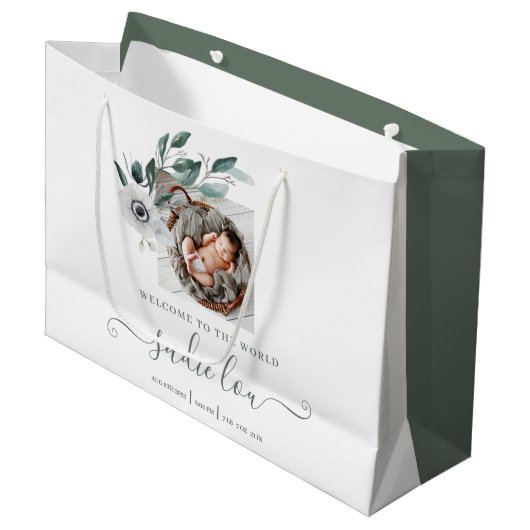 Newborn Photo Gift Bag Groot Cadeauzakje (Voorkant Gekanteld)