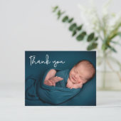 Newborn Photo Modern baby shower bedankt (Staand voorkant)