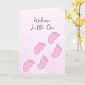 Newborn Polka Dot Baby Footprint Kaart (Gele Bloem)