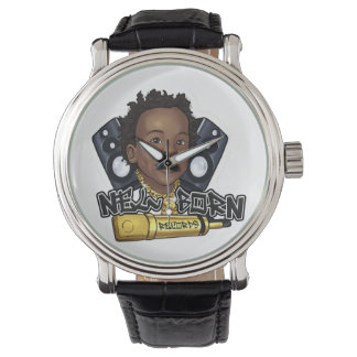 Newborn Records Leather Watch Horloge