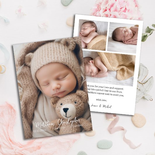 Newborn Scrpty Baby Kaart voor fotoaankondiging