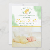 Newborn Spring Baby Photo Announcement With Chick Kaart (Voorkant)