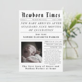 Newborn Times Birth Aankondiging (Staand voorkant)