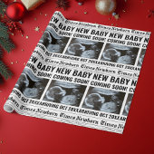 Newborn Times Newspaper Baby Photo Personalized Cadeaupapier