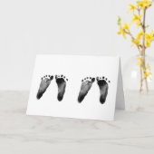 Newborn Twins Voetafdrukken Kaart (Gele Bloem)
