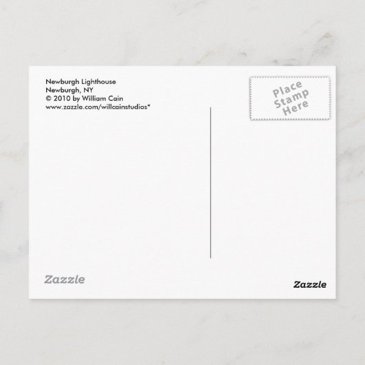 Newburgh vuurtoren briefkaart (Achterkant)