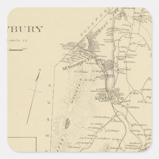 Newbury Vierkante Sticker (Voorkant)