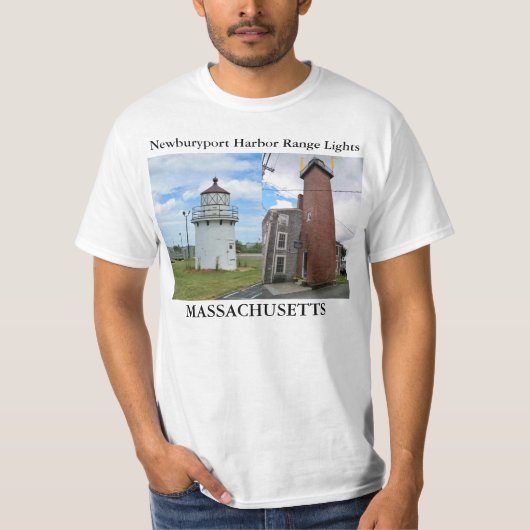 Newburyport Harbor Range Lights, Mass. T-shirt (Voorkant)