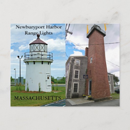 Newburyport Harbor Range Lights, Massale Briefkaar Briefkaart (Voorkant)