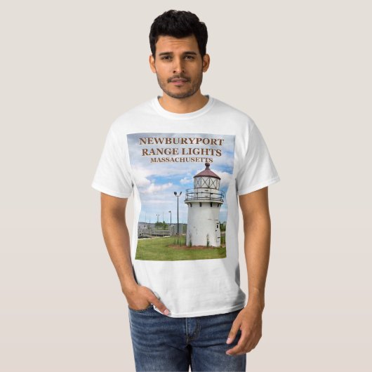 Newburyport Harbour Range Lights, Massaal. T-shirt (Voorkant volledig)
