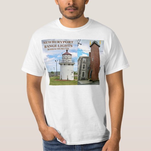 Newburyport Harbour Range Lights, Massaal. T-shirt (Voorkant)