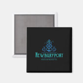 Newburyport Massachusetts Scheepsontwerp Magneet (Voorkant / Achterkant)