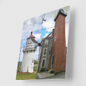 Newburyport Range Lights, MA Square Clock Vierkante Klok (Hoek)