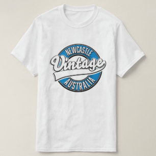 Newcastle australië vintage stijl logo t-shirt