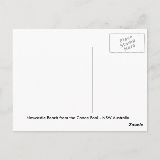 Newcastle Beach uit de Canoe-pool Briefkaart (Achterkant)