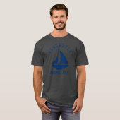 Newcastle Maine Sailing Boating Navy Blue Text Abs T-shirt (Voorkant volledig)