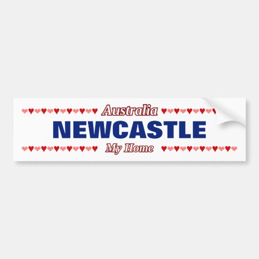NEWCASTLE - Mijn huis - Australië; Rode & Roze har Bumpersticker (Voorkant)