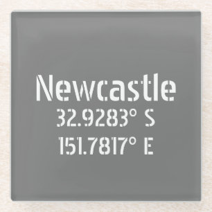 Newcastle NSW Latitude Longitude Glazen Onderzetter