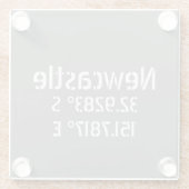 Newcastle NSW Latitude Longitude Glazen Onderzetter (Achterkant)