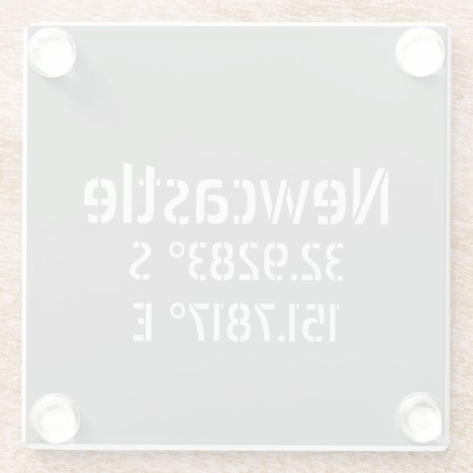 Newcastle NSW Latitude Longitude Glazen Onderzetter (Achterkant)