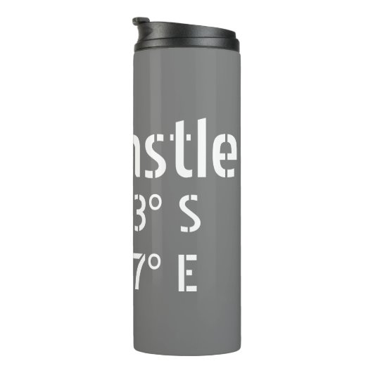 Newcastle NSW Latitude Longitude Thermosbeker (Geroteerd rechts)