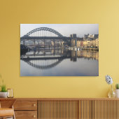 Newcastle Quayside & de Tyne Bridge Canvas Afdruk (Insitu (Woonkamer))