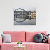 Newcastle Quayside & de Tyne Bridge Canvas Afdruk (Insitu (Woonkamer))
