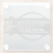 Newcastle Quayside & de Tyne Bridge Glazen Onderzetter (Achterkant)