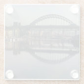 Newcastle Quayside & de Tyne Bridge Glazen Onderzetter (Achterkant)