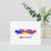 Newcastle skyline in watercolor briefkaart (Staand voorkant)